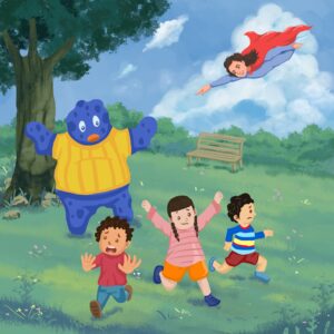 mom superhero illustration