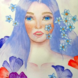 woman watercolor portrait