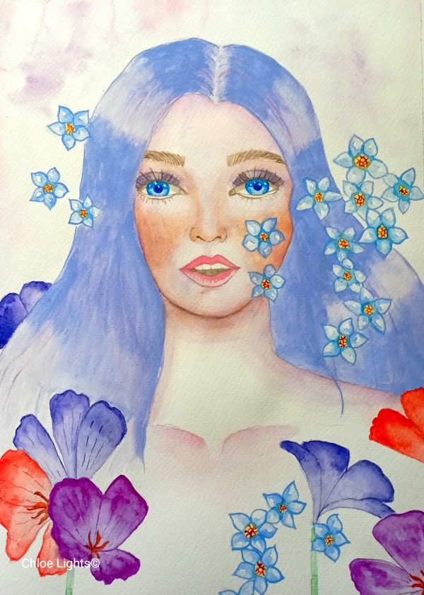 woman watercolor portrait