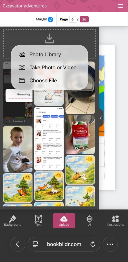 BookBildr mobile image upload