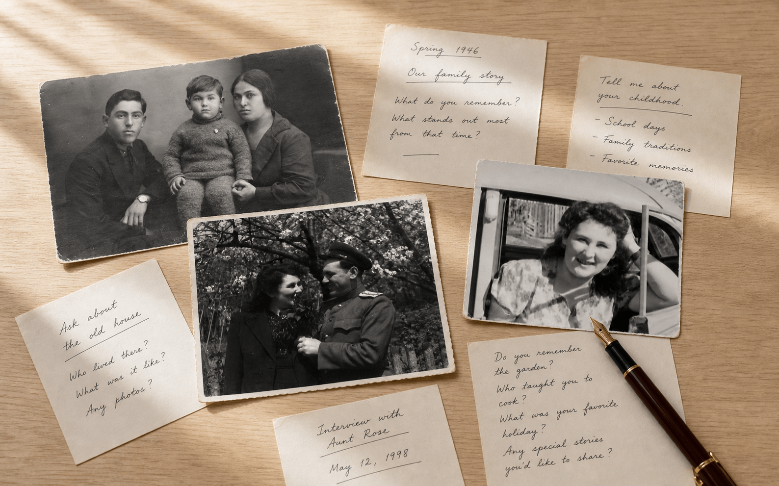 Legacy book notes and photos
