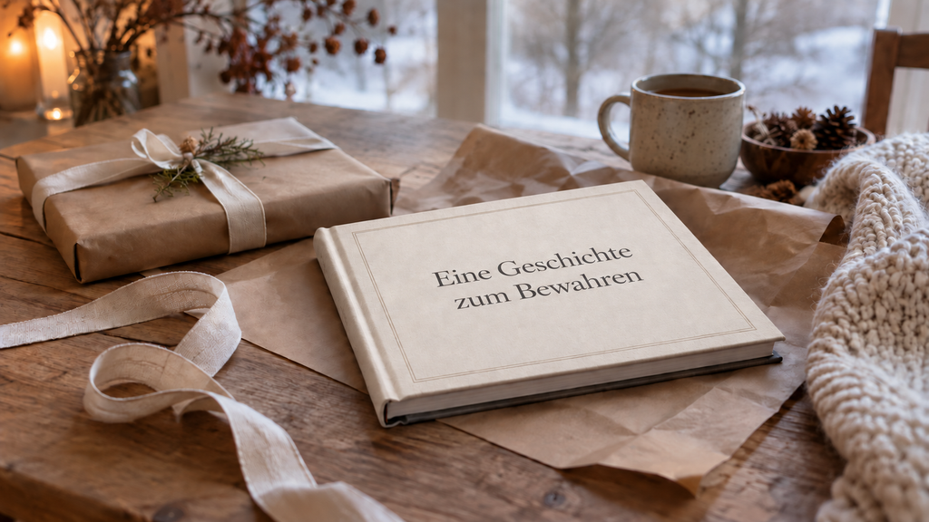Feiertagen Buch auf dem Tisch